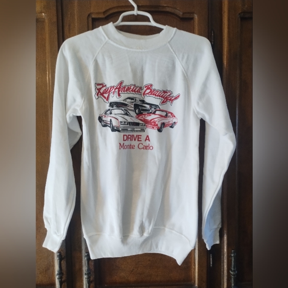 Vintage 1980s Chevy Monte Carlo‎ Themed Crewneck Sweater Size Medium